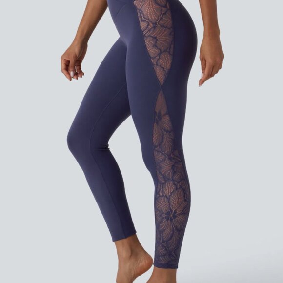 NWT Halara SoftlyZero Crossover Contrast Lace Pocket Leggings - Size Large - Picture 5 of 5